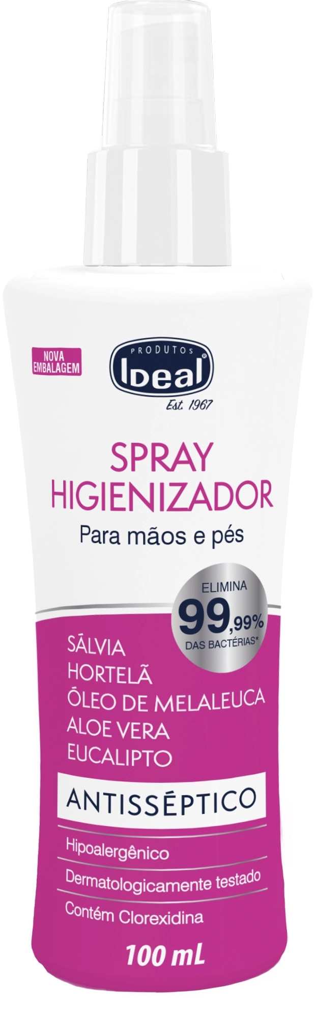 Spray Higienizador Ideal 100ml Para Maos E Pes