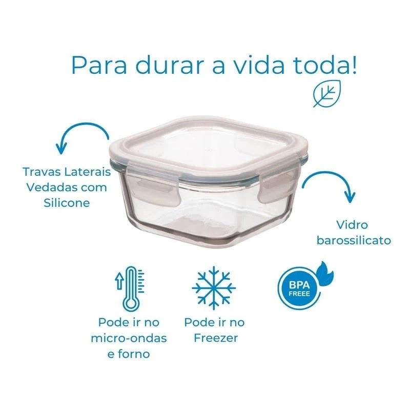 Pote Vidro Rainha 320ml Quad Borossilicato