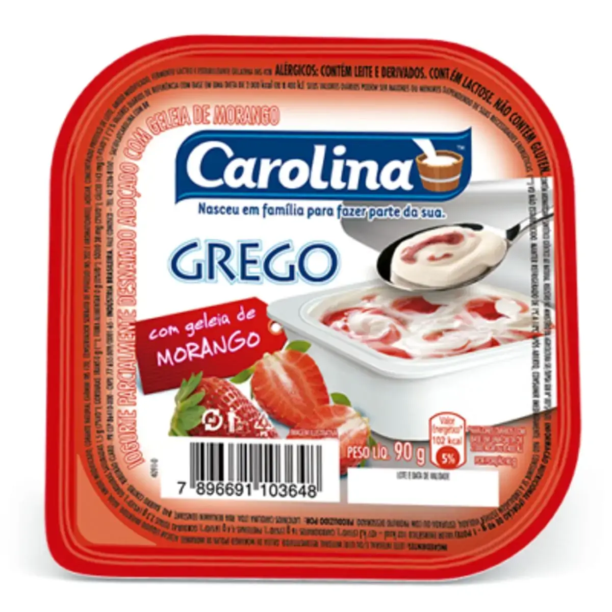 Iogurte Carolina Grego 100gr Morango