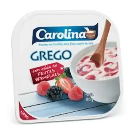 Iogurte Carolina Grego 100gr Frutas Vermelhas