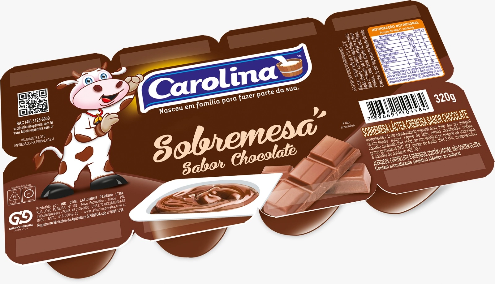 Sobremesa Chocolate Carolina 320g