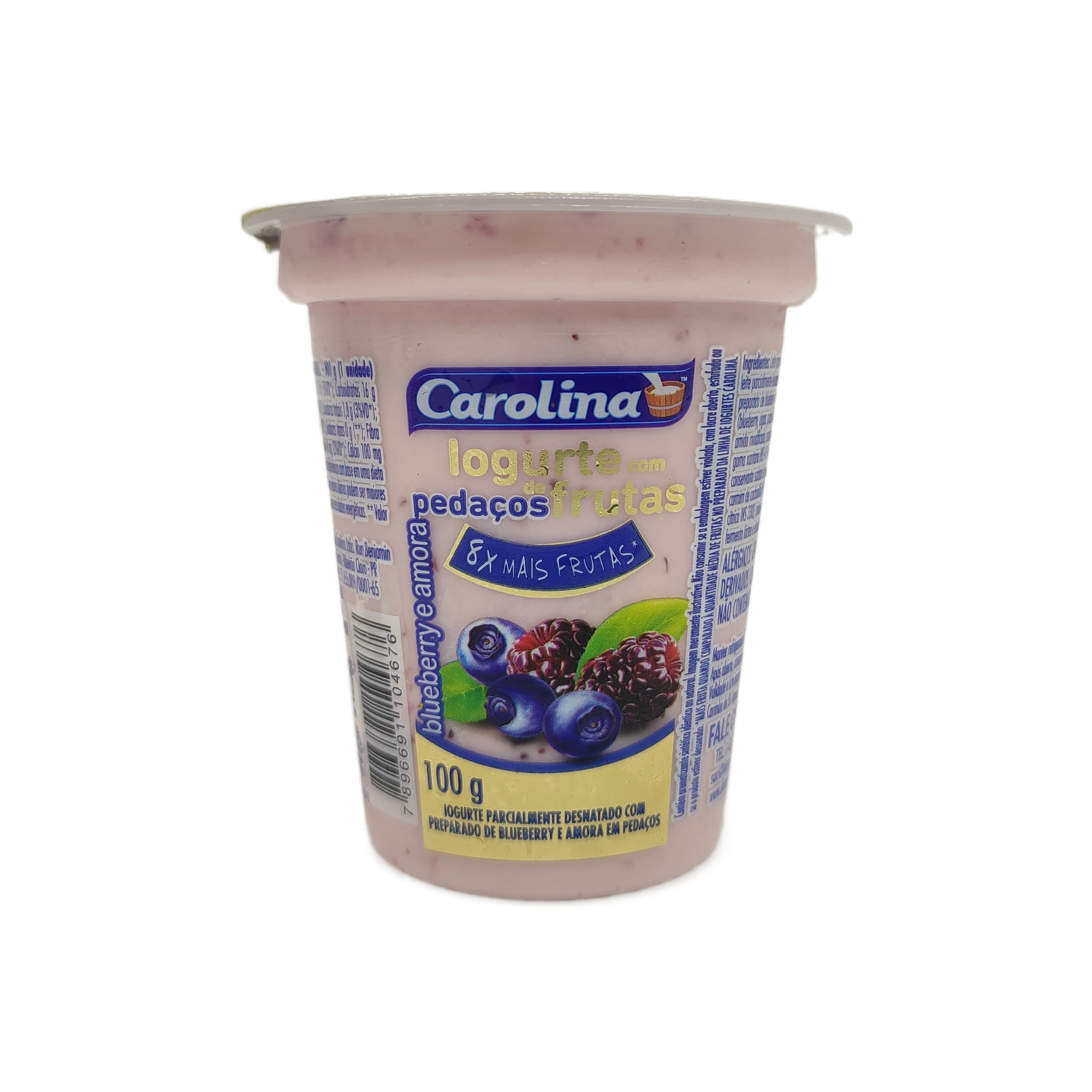 Iog Carolina 100g Pedacos Acai E Morango