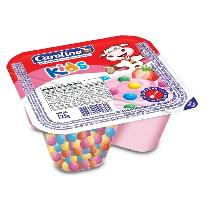 Iog Carolina Morango C/confeitos Coloridos 125g