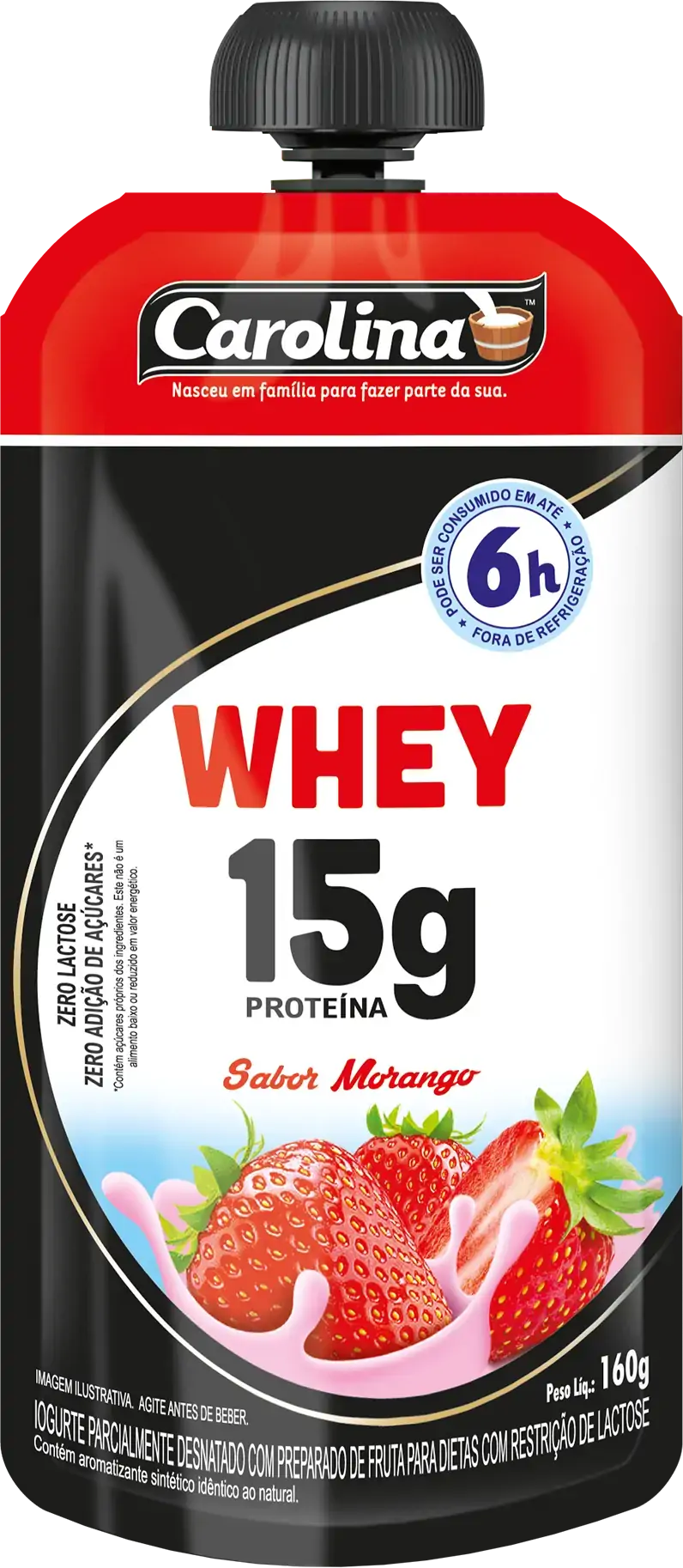 Beb Lact Carolina Whey Morango 15g Prot 160g