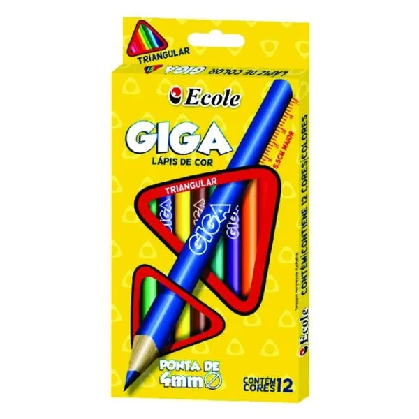 Lápis De Cor 24 Cores Triangular Ecole
