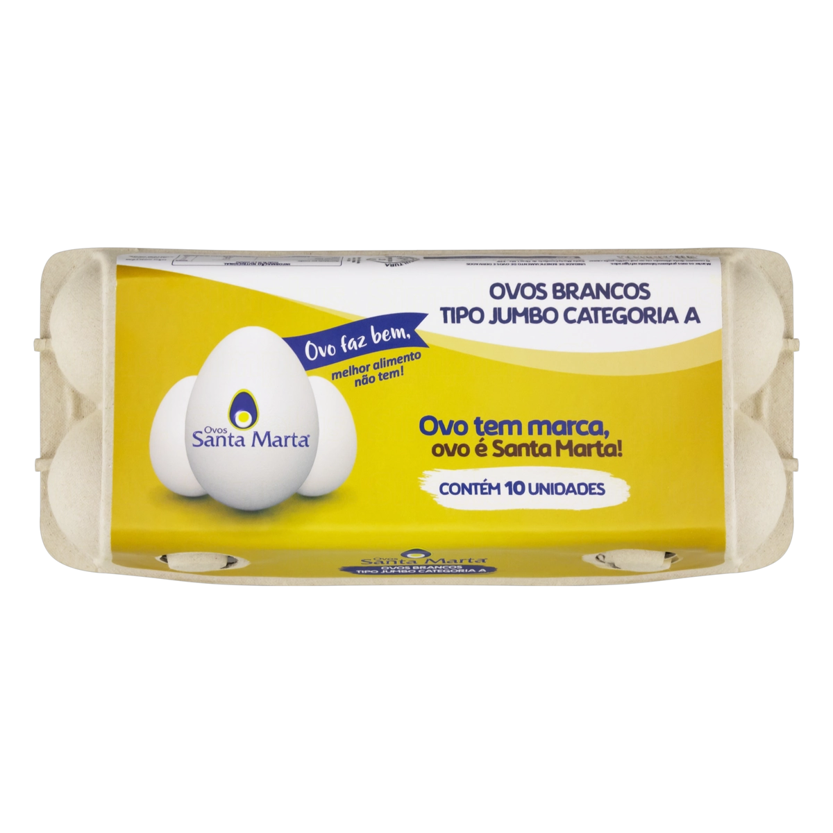 Ovos Brancos Jumbo Ovos Santa Marta Bandeja 10 Unidades