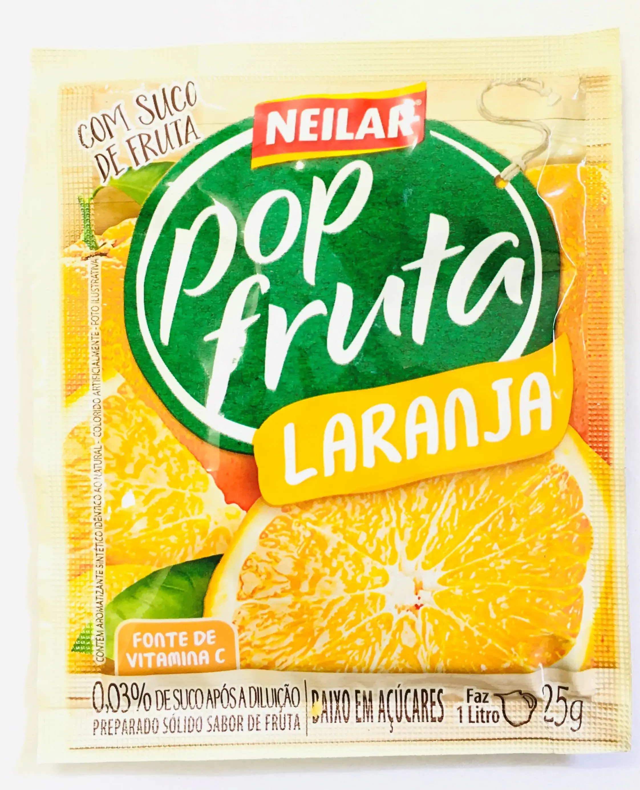 Refresco Em Pó Laranja Neilar Pop Fruta Pacote 25g