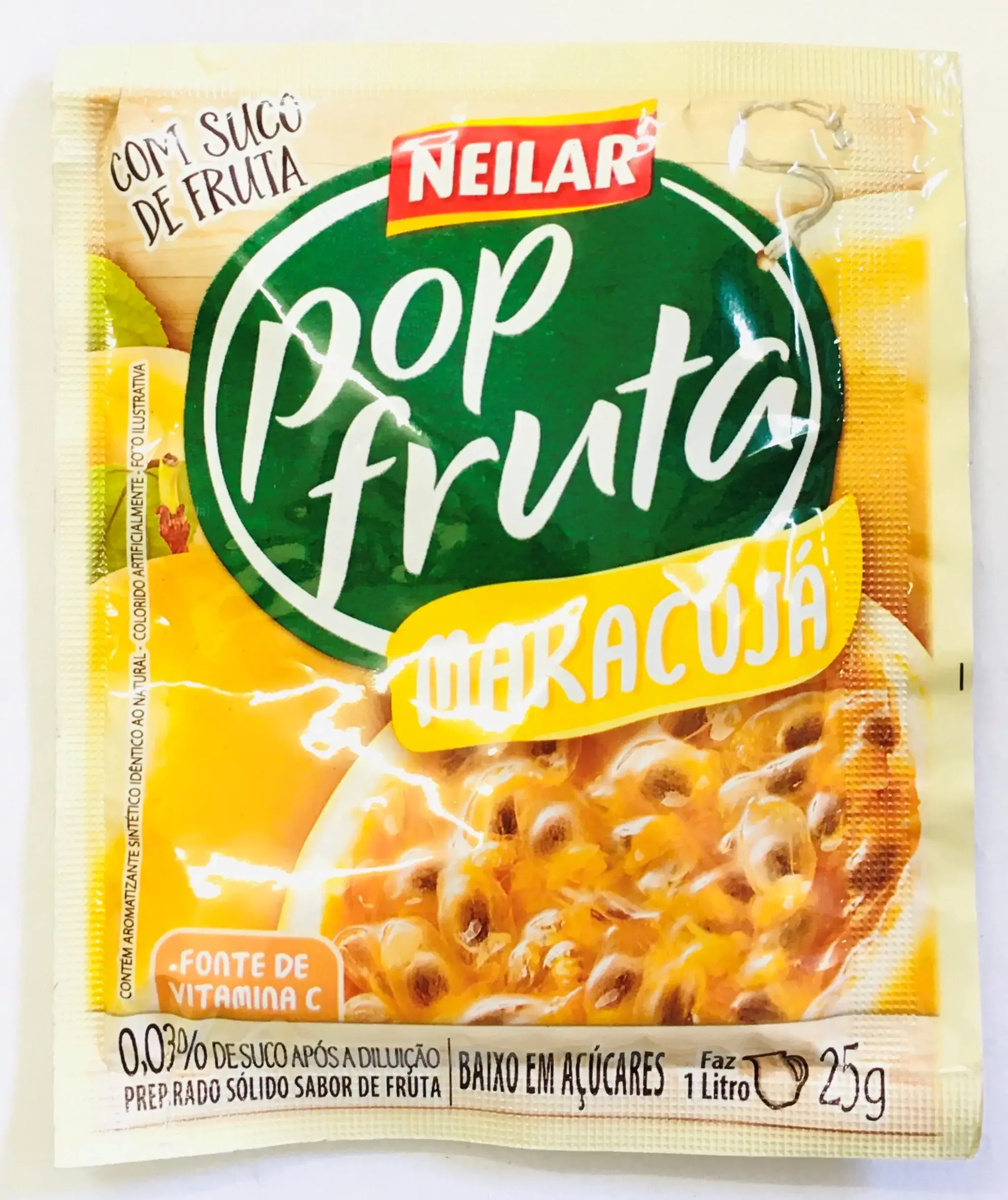 Refresco Em Pó Maracujá Neilar Pop Fruta Pacote 25g
