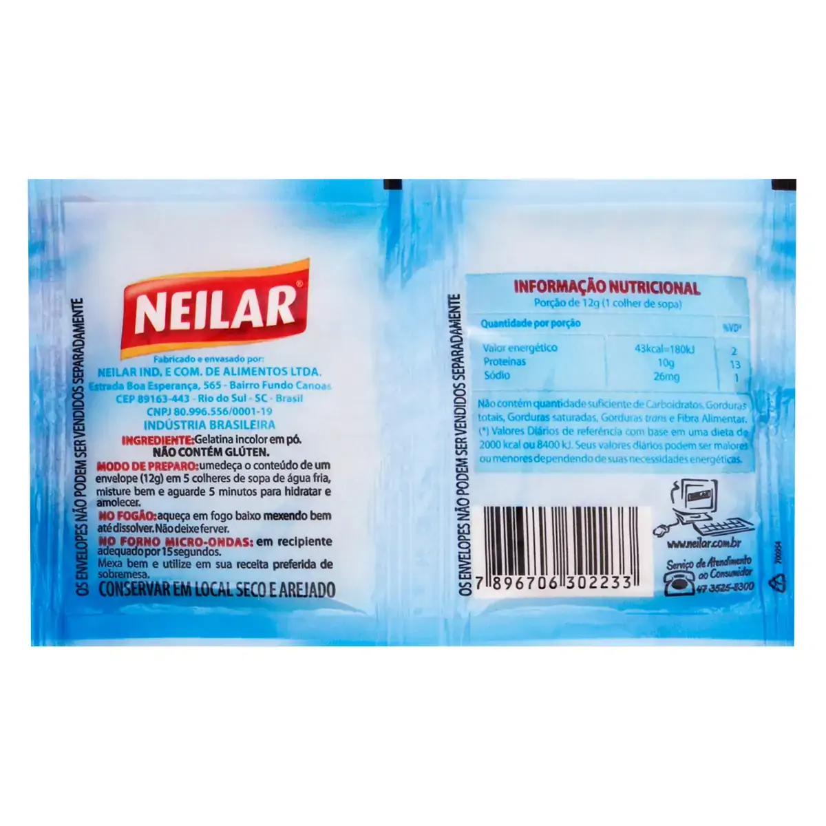 Gelatina Neilar Sem Sabor