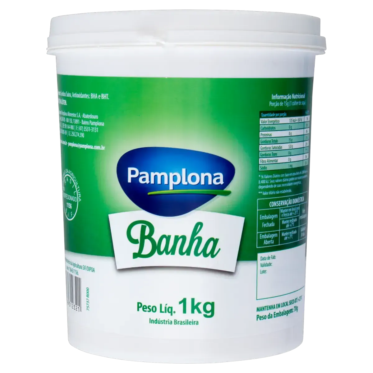 Banha Pamplona Pote 1kg