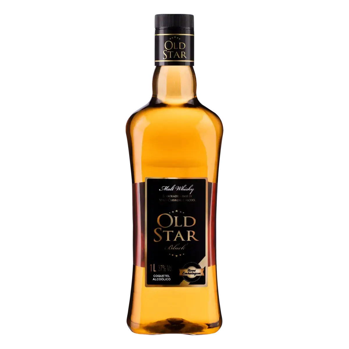Coquetel Alcoólico Malt Whisky Old Star Black Garrafa 1l