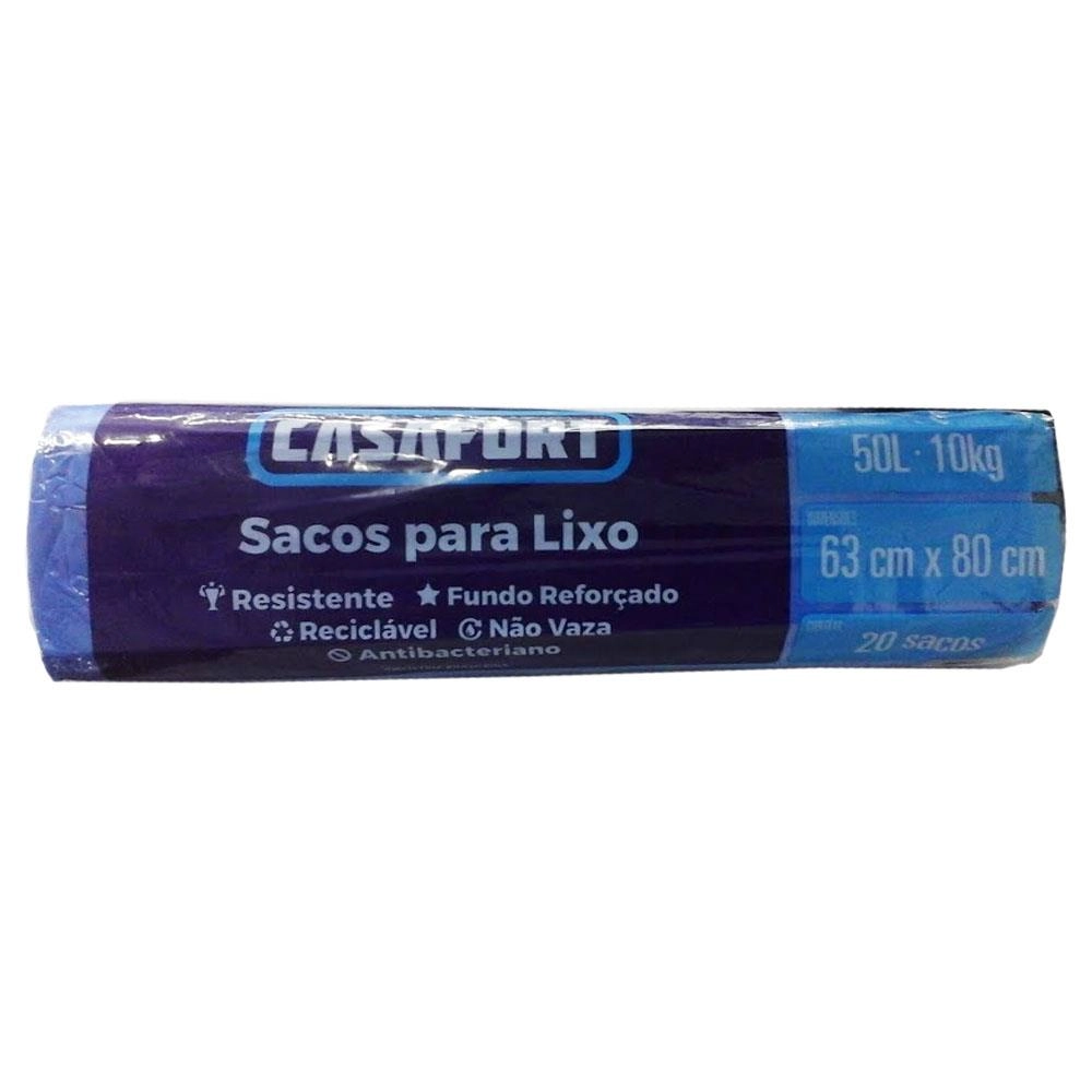 Saco De Lixo Casafort Rlec 50lts Az C/20