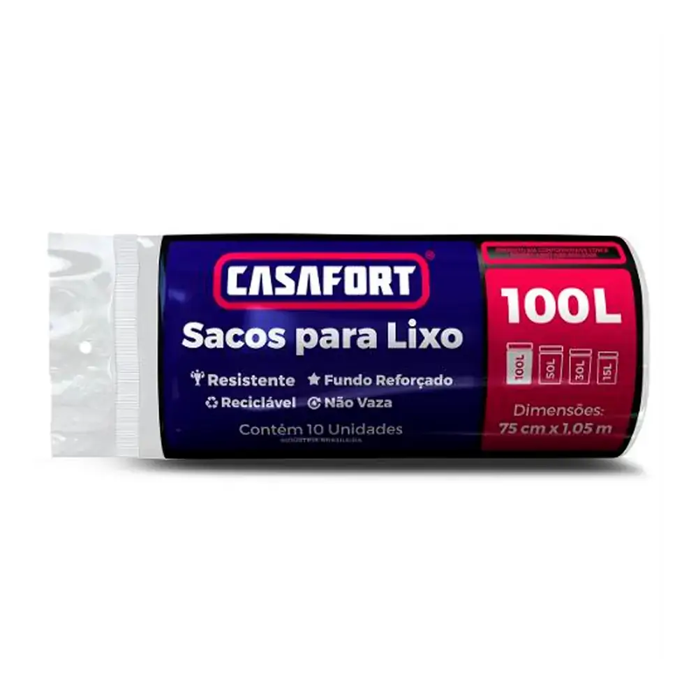 Saco De Lixo Casafort Rl Ec 100lts Pr C/10