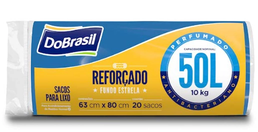 Sc Lixo Dobras.pf.rl Ec.az 50l C/20
