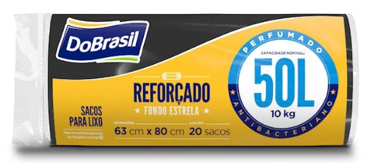 Saco De Lixo Do Brasil Perf Rlec Pt 50lts C/20