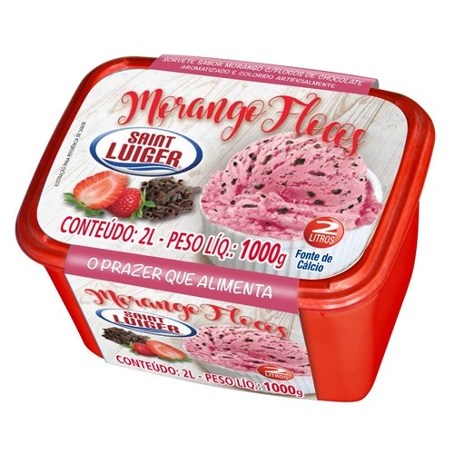 Sorvete St.luiger 2lt Morango C/flocos