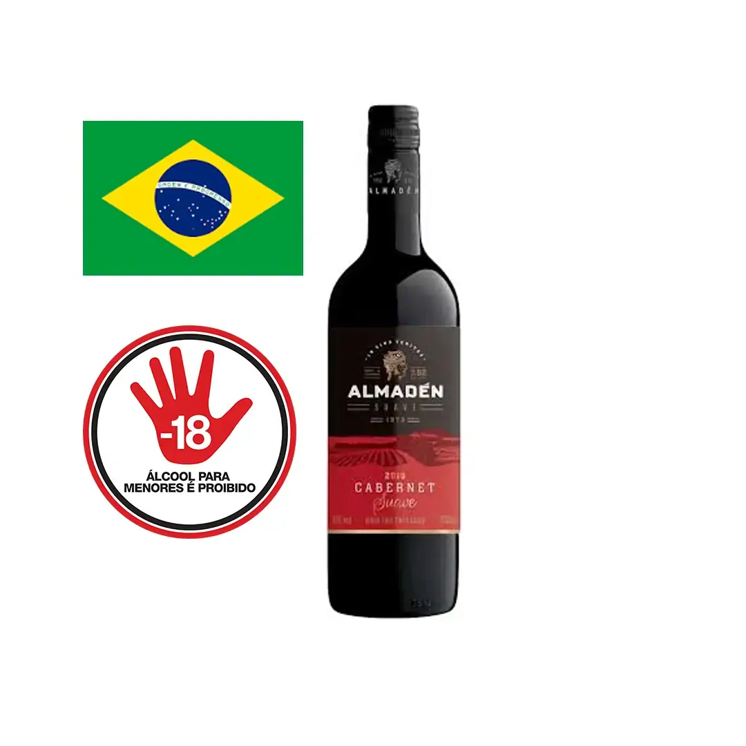 Vinho Brasileiro Tinto Suave Almadén Cabernet Campanha Garrafa 750ml