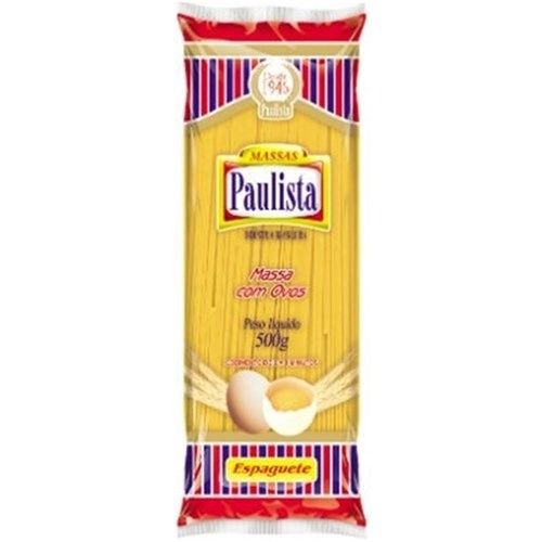 Macarrão Com Ovos Espaguete 8 Massas Paulista Pacote 500g