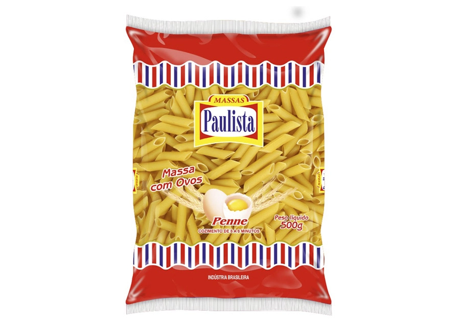 Macarrão Com Ovos Penne Massas Paulista Pacote 500g