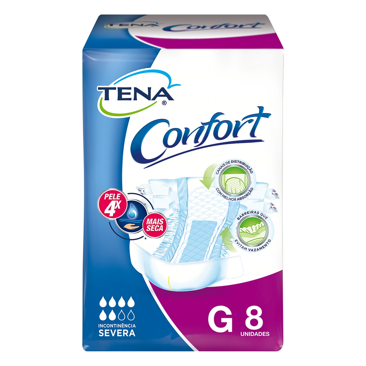 Fralda Descartável Adulto Tena Confort G Pacote 8 Unidades