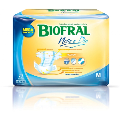 Fralda Geriatrica Biofral Noite E Dia Pacote Com 18 Unidade Tam: M