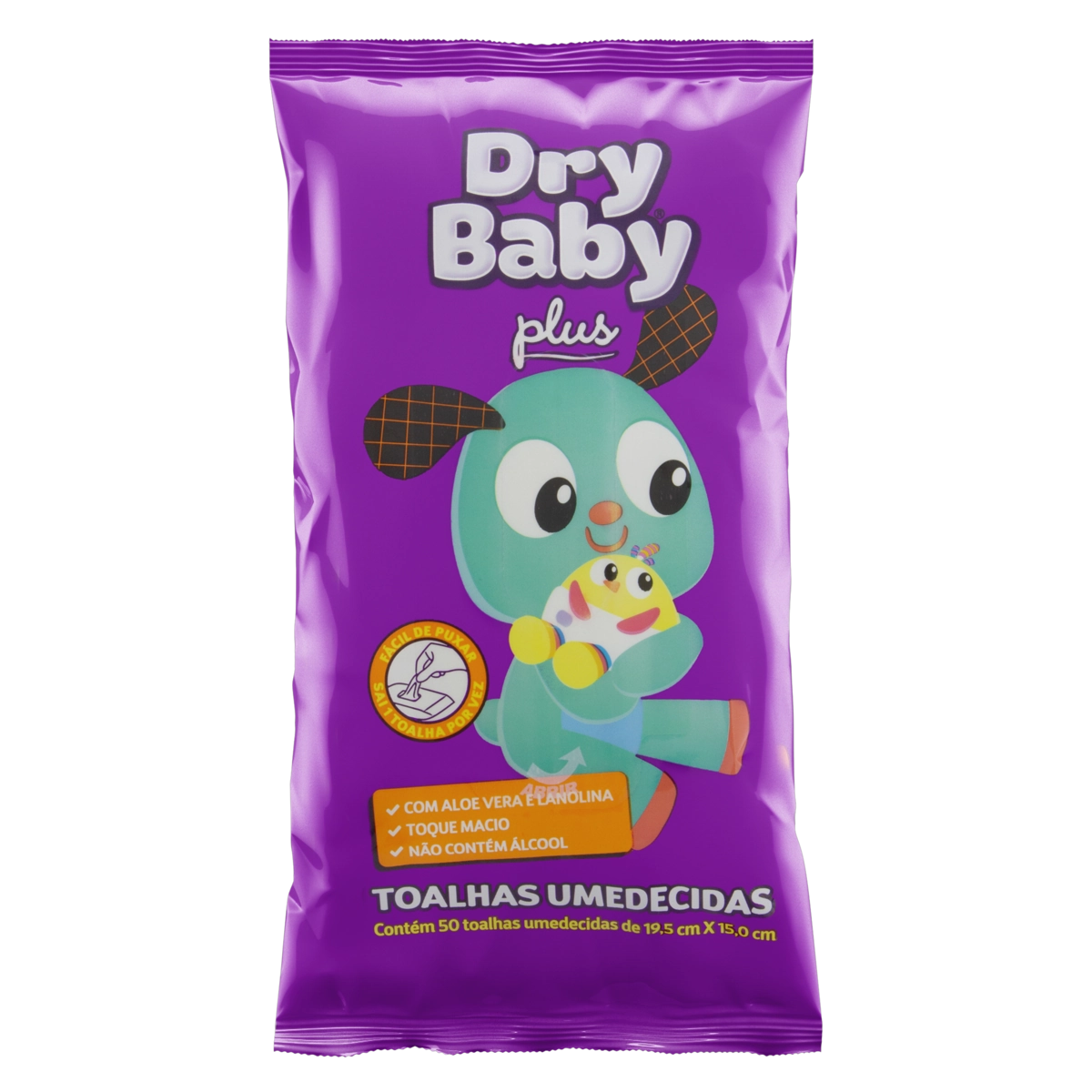 Toalha Umedecida Macia Dry Baby Plus Pacote 50 Unidades