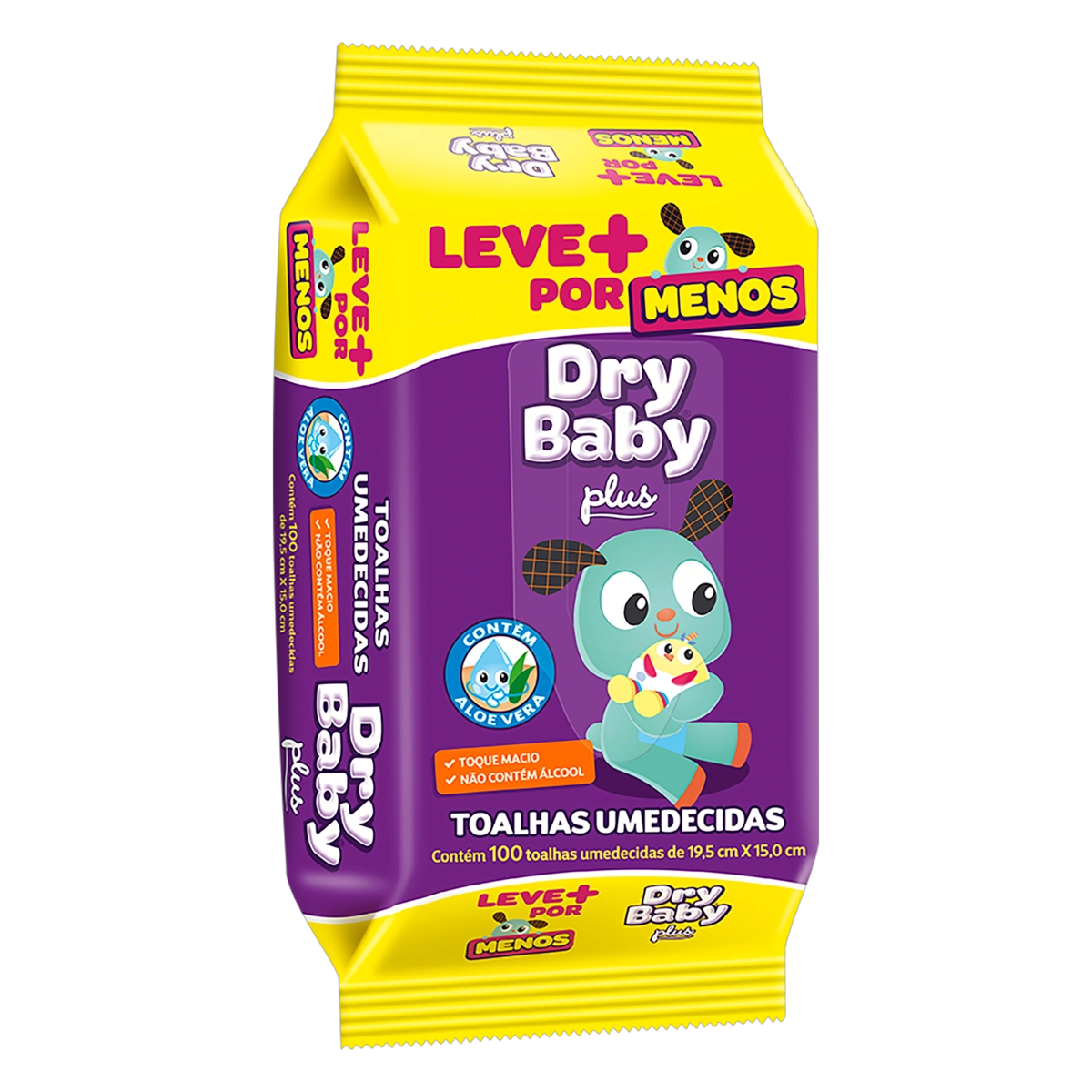 Toalha Umedecida Infantil Macia Dry Baby Plus Pacote 100 Unidades Leve Mais Pague Menos