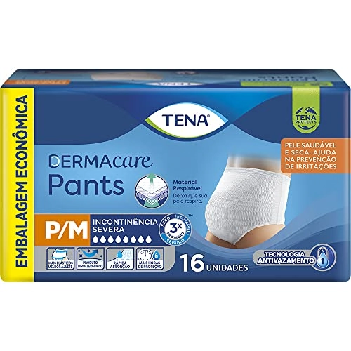 Roupa íntima Descartável Tena Dermacare Pants P/m Pacote 16 Unidades Embalagem Econômica