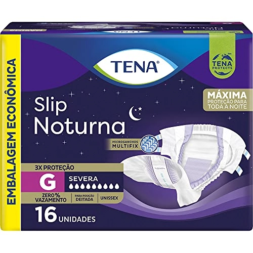 Fralda Descartável Adulto Tena Slip Noturna G Pacote 16 Unidades Embalagem Econômica