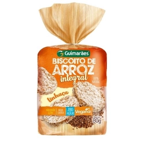 Biscoito De Arroz Integral Guimaraes Linhaca 80g