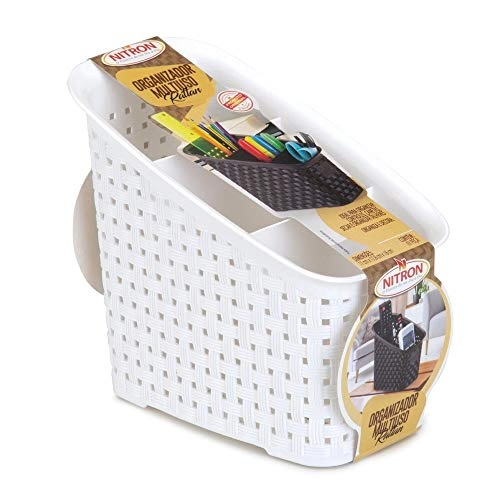 Organizador Nitron Rattan M.uso Branco Ref.041/b