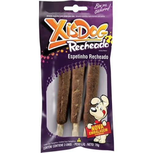 Osso Xis Dog Espetinho Recheado C/3unidade F Linha
