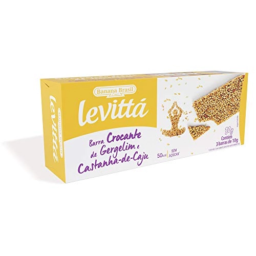 Pack Barra Crocante Gergelim E Castanha De Caju Levittá Caixa 30g 3 Unidades