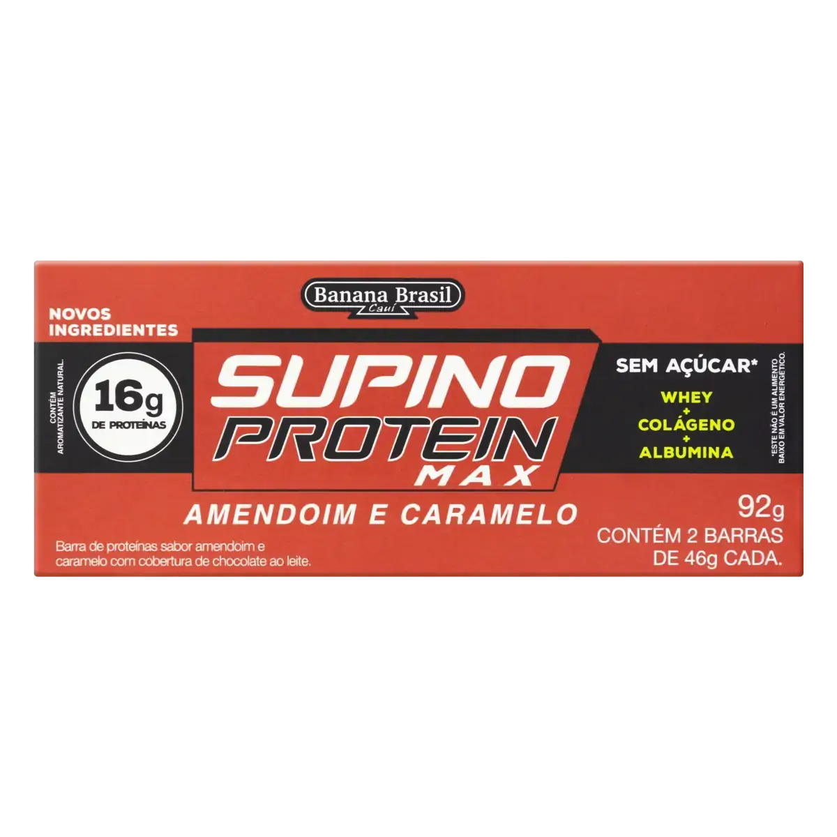 Pack Barra De Proteína Amendoim E Caramelo Cobertura Chocolate Ao Leite Zero Açúcar Supino Protein C