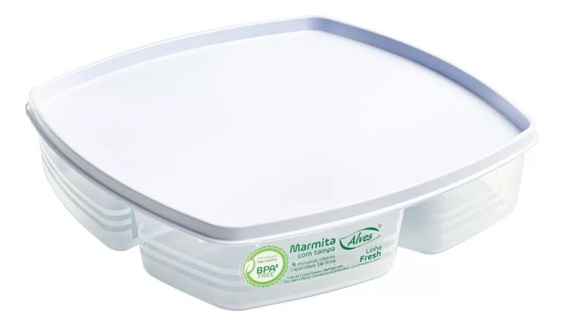 Marmita Tampa Fresh Branco 1.6l 7970 5 Alves Plastic