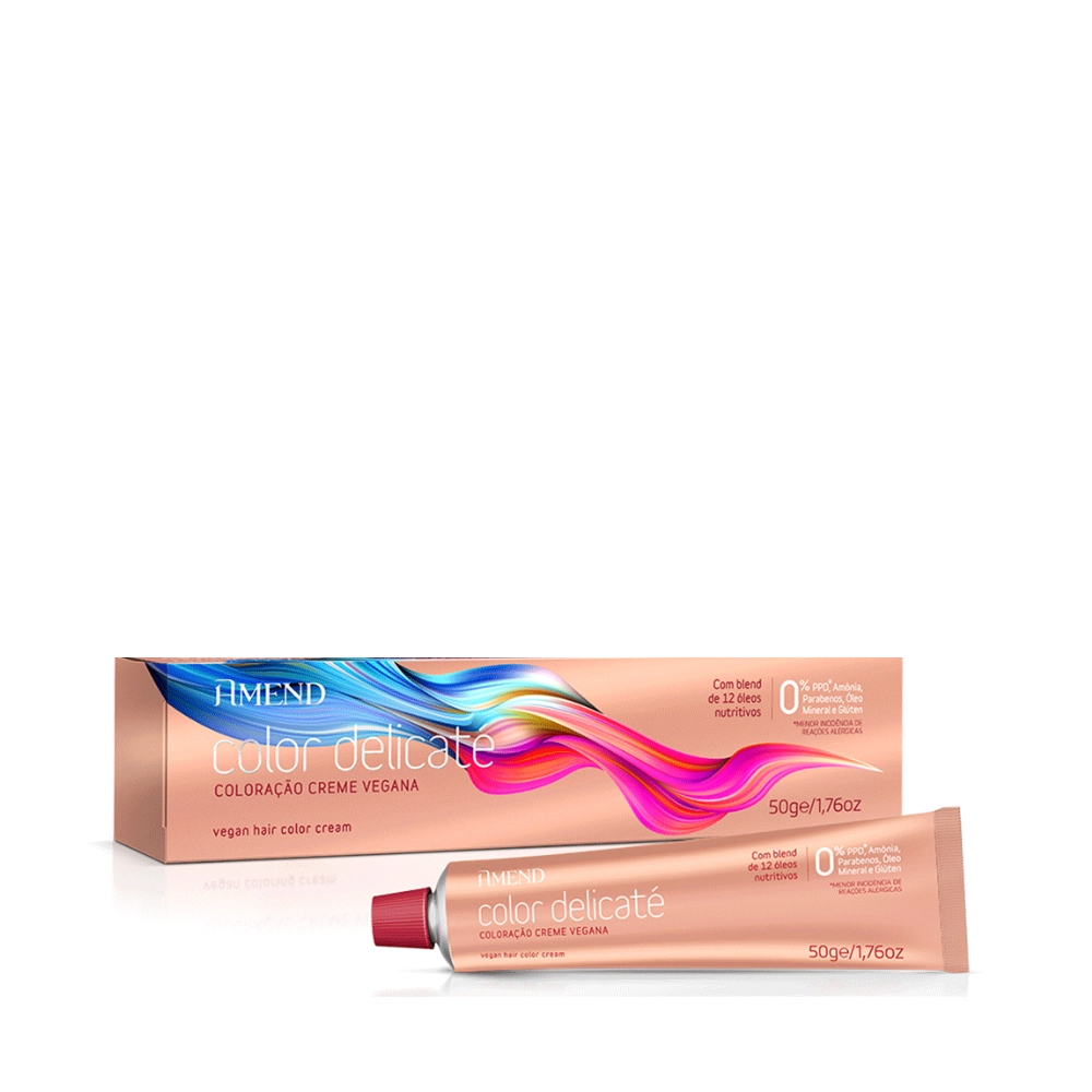 Coloracao Vegana Color Delicate 50g 4.66 Castanho Medio Vermelho Int Amend
