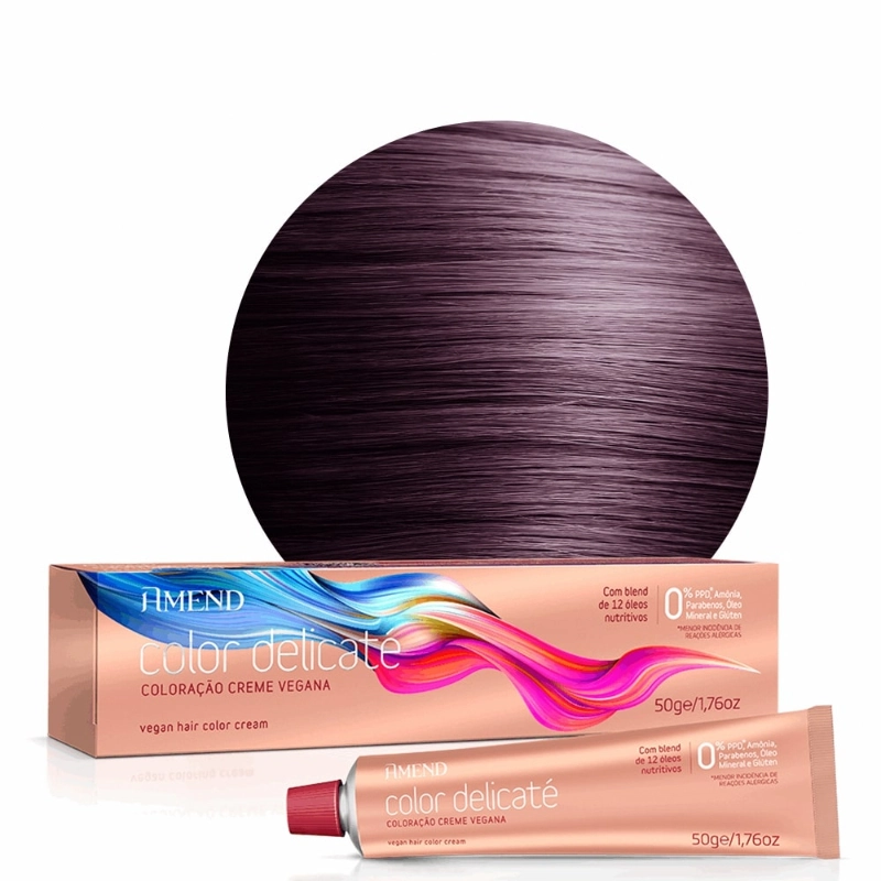 Coloracao Vegana Color Delicate 50g 33.66 Cast Esc Vermelho Intenso Amend