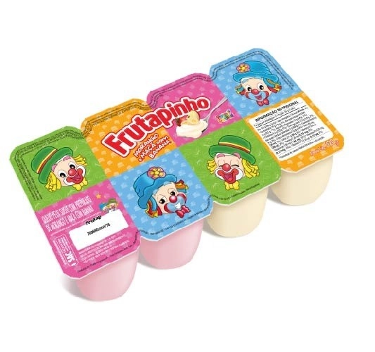 Queijo Petit Suisse Morango Maçã Com Banana Frutapinho Bandeja 320g 8 Unidades