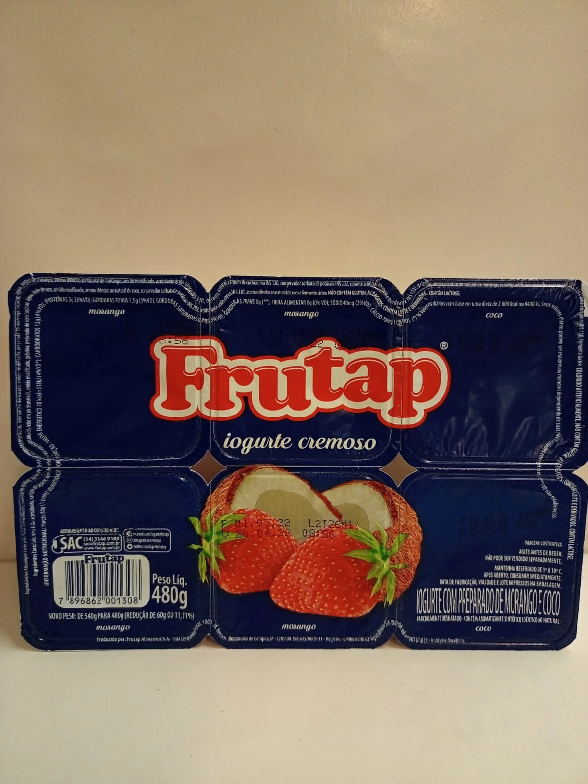 Polpa Morango/coco Frutap