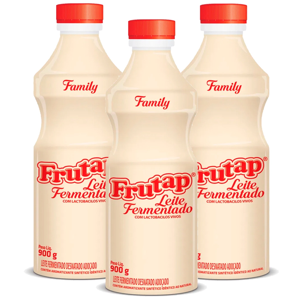 Leite Fermentado Desnatado Frutap Garrafa 900g Family