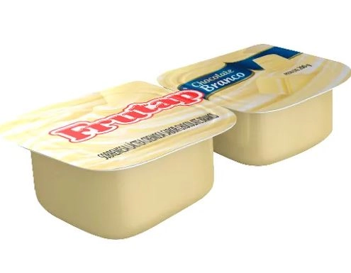 Sobremesa Láctea Chocolate Branco Frutap Bandeja 200g 2 Unidades
