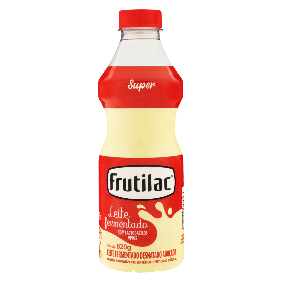 Leite Fermentado Desnatado Frutilac Garrafa 820g