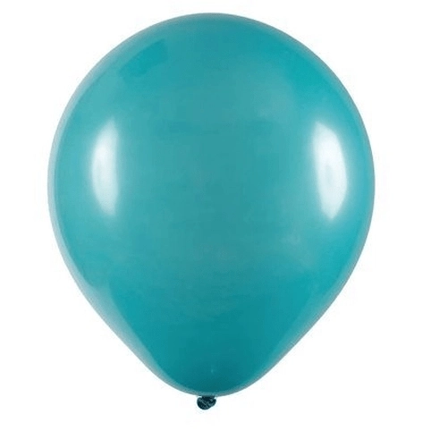 Balao Liso 12 Redondo Azul Turquesa C/50 Art Latex