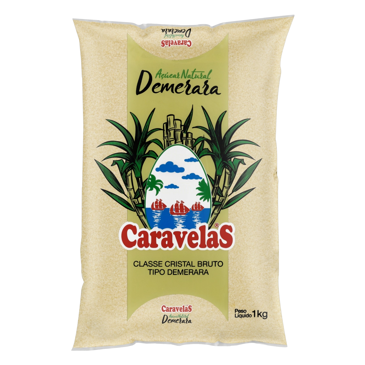 Açúcar Demerara Caravelas Pacote 1kg