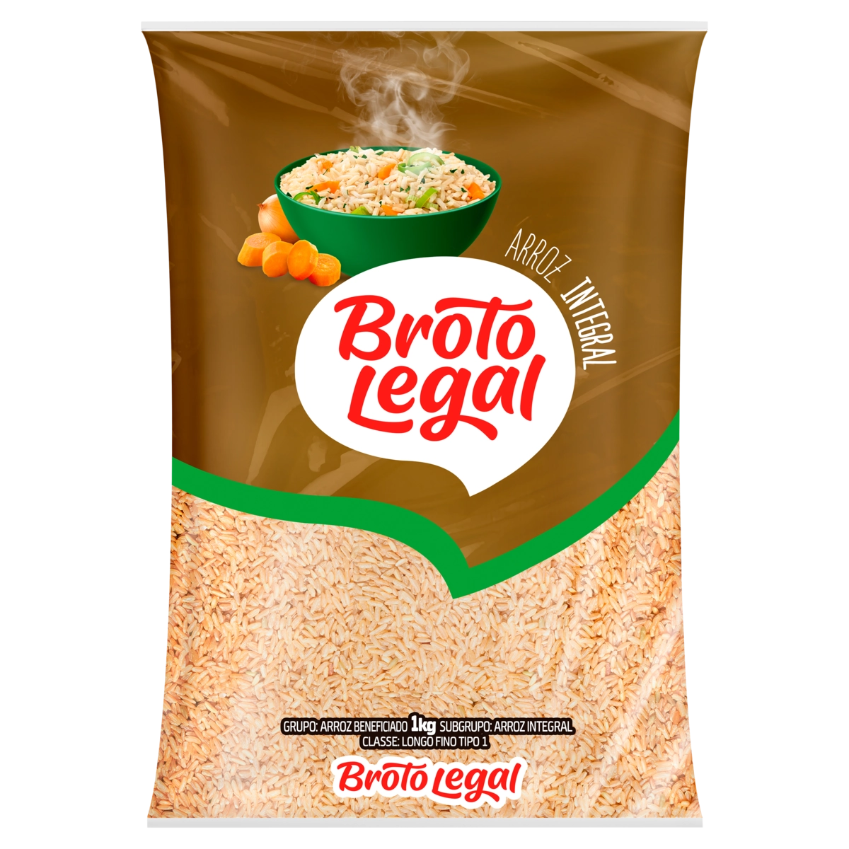 Arroz Integral Tipo 1 Broto Legal Pacote 1kg