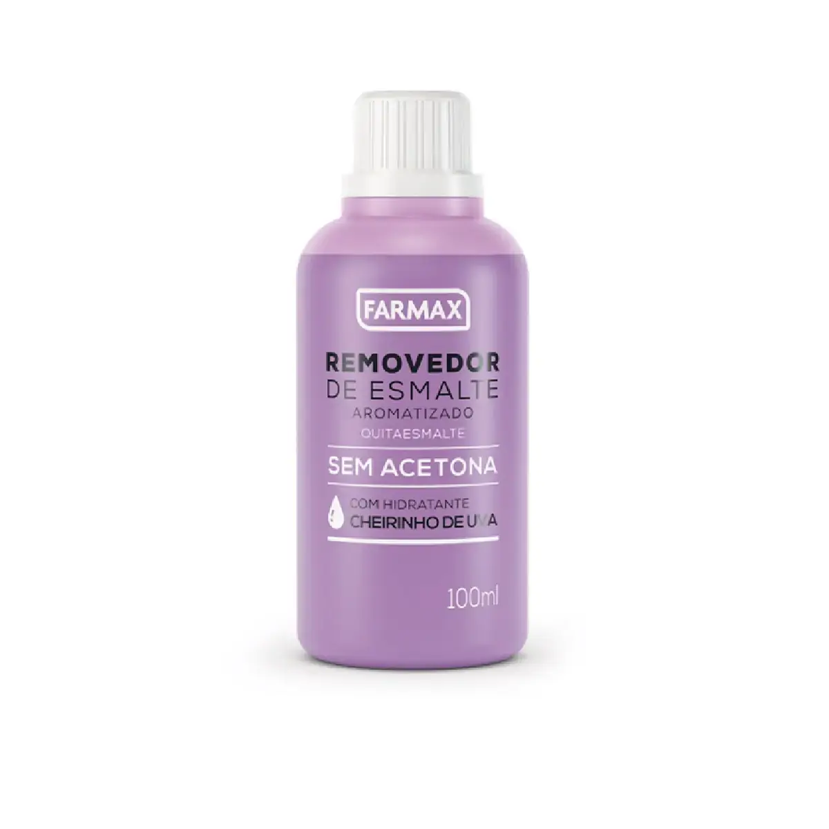 Removedor De Esmalte Aromatizado Uva Farmax Frasco 100ml