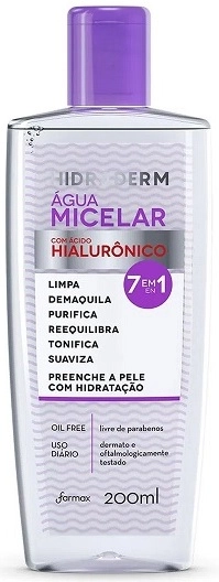 água Micelar Com ácido Hialurônico Hidraderm Frasco 200ml