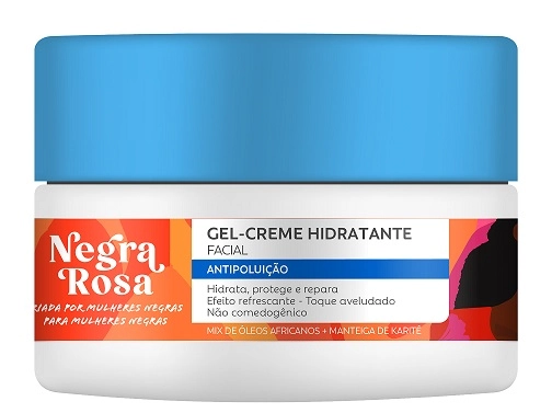 Gel Creme Hidratante Antipoluição Facial Negra Rosa Pote 100g