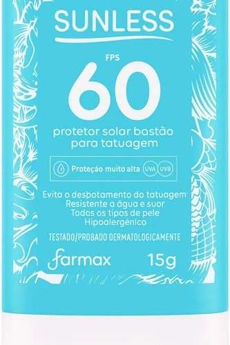 Protetor Solar Para Tatuagem Fps 60 Bastão Farmax Sunless 15g