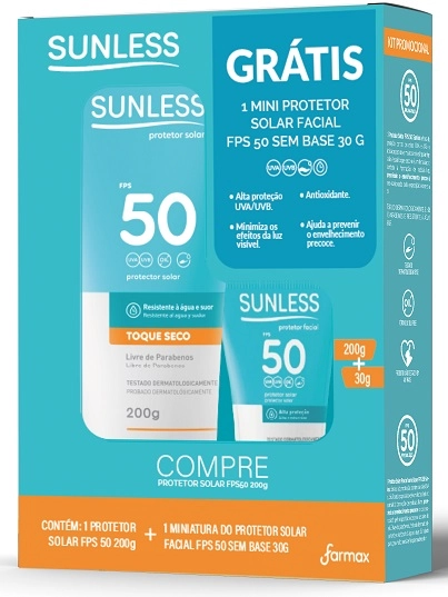 Kit Solar Sunless Farmax Fps 50 200g Gts Mini Facial Fps 50 30g